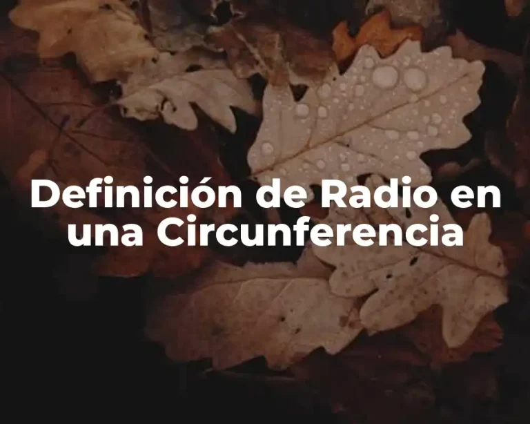 Definición de Radio en una Circunferencia