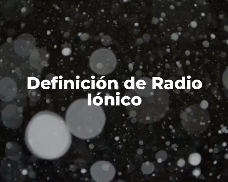 Definición de Radio Iónico