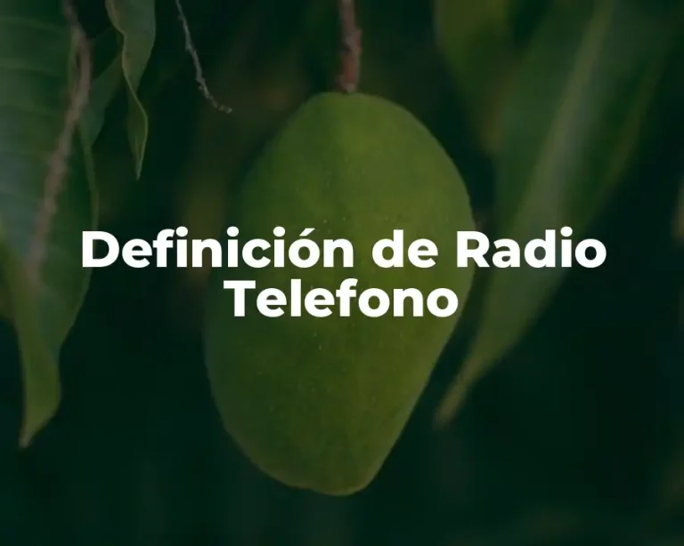 Definición de Radio Telefono
