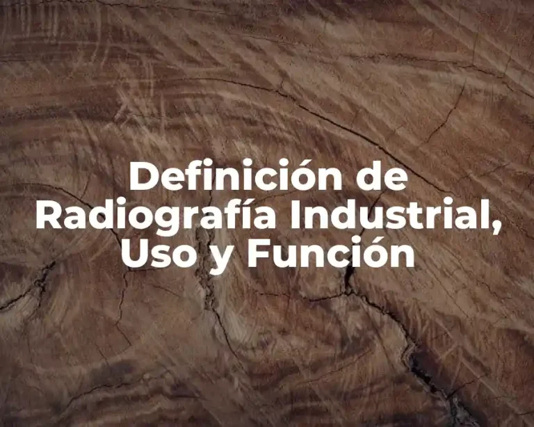 Definición de Radiografía Industrial, Uso y Función