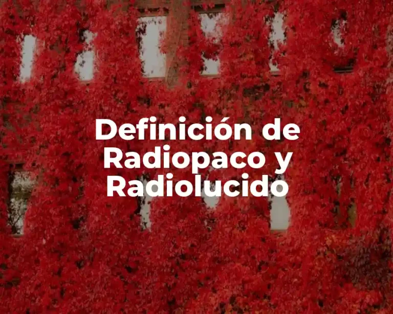 Definición de Radiopaco y Radiolucido