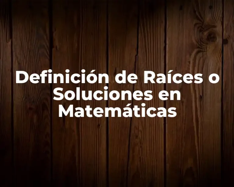 Definición de Raíces o Soluciones en Matemáticas