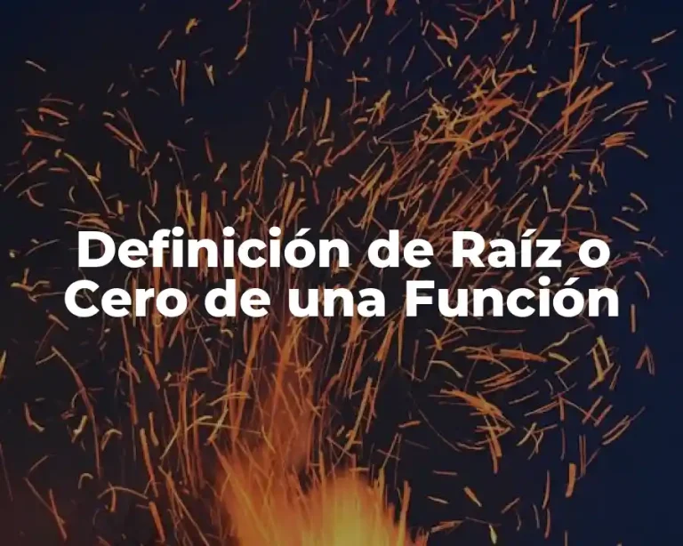 Definición de Raíz o Cero de una Función