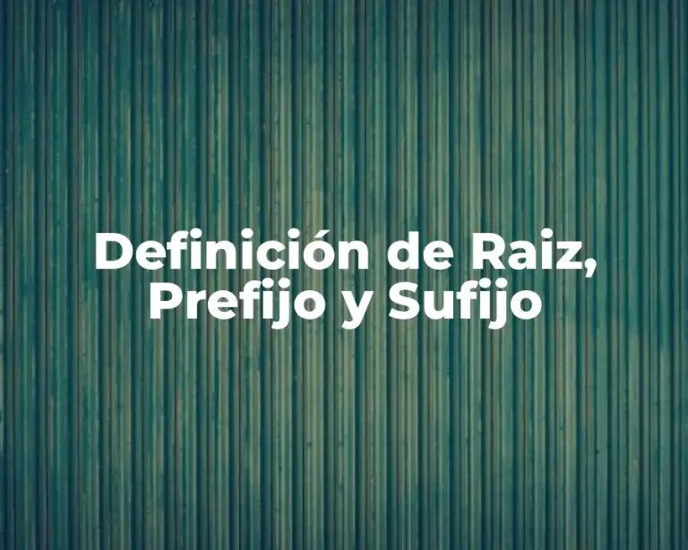 Definición de Raiz, Prefijo y Sufijo