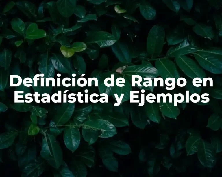 Definición de Rango en Estadística y Ejemplos