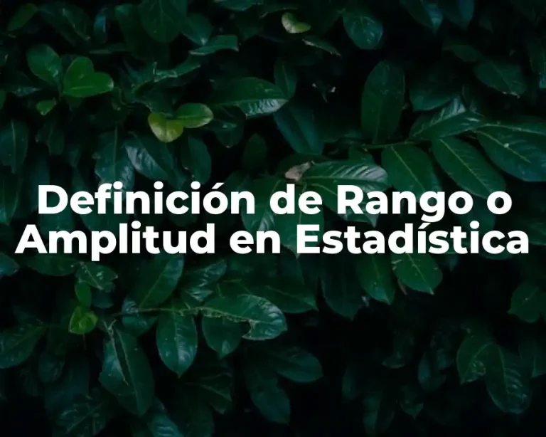Definición de Rango o Amplitud en Estadística