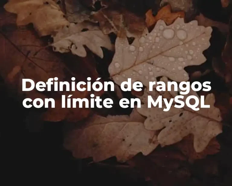 Definición de rangos con límite en MySQL