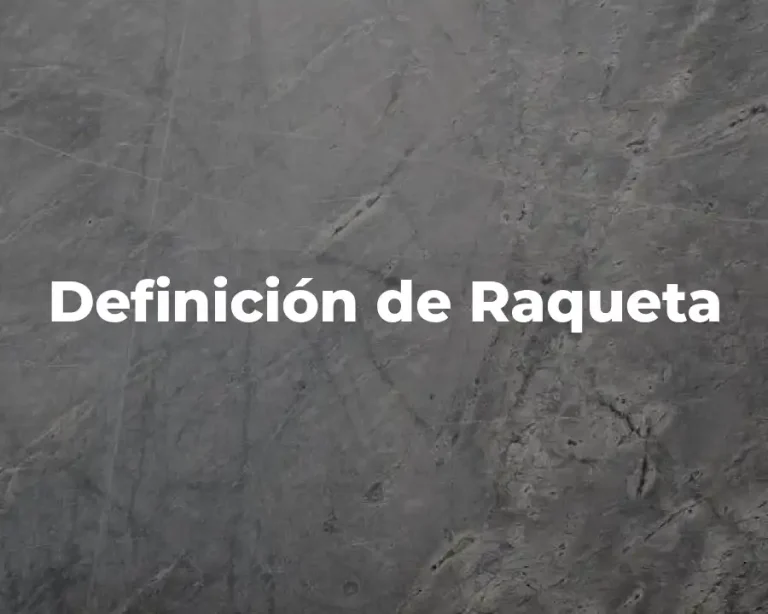 Definición de Raqueta