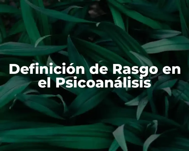 Definición de Rasgo en el Psicoanálisis