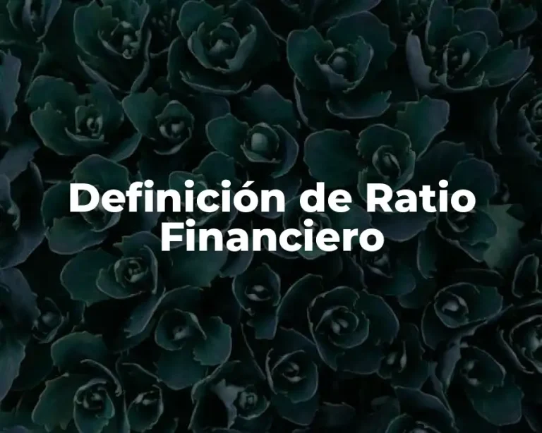Definición de Ratio Financiero