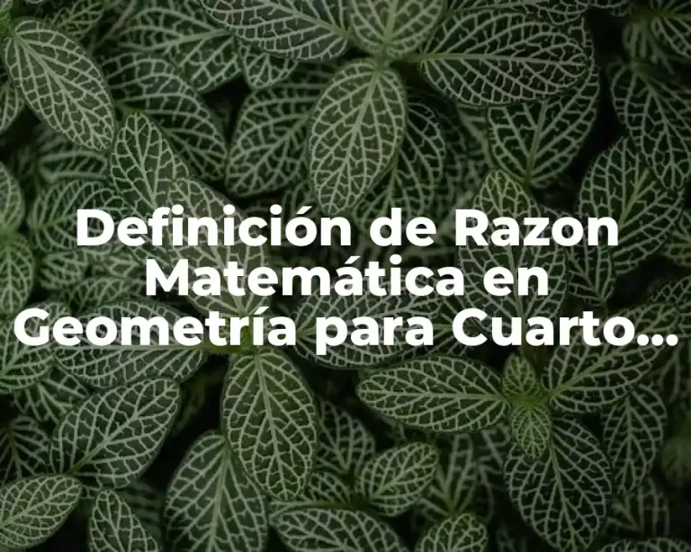Definición de Razon Matemática en Geometría para Cuarto Grado