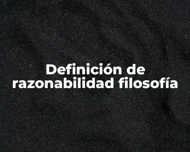 Definición de razonabilidad filosofía