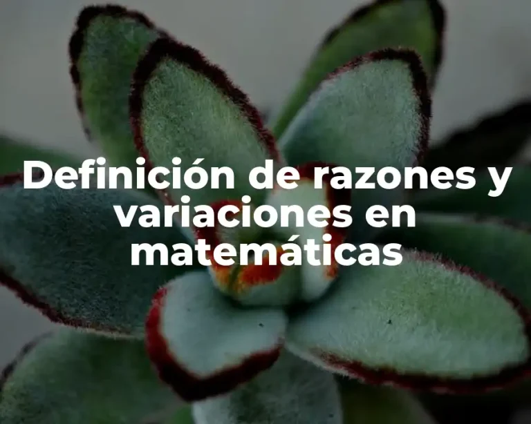Definición de razones y variaciones en matemáticas