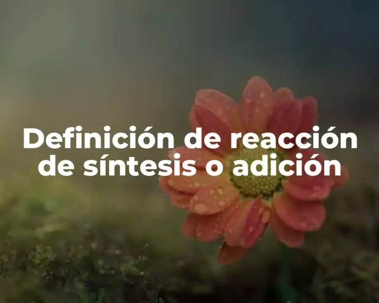 Definición de reacción de síntesis o adición