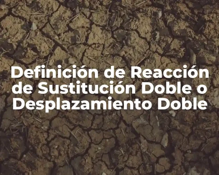 Definición de Reacción de Sustitución Doble o Desplazamiento Doble