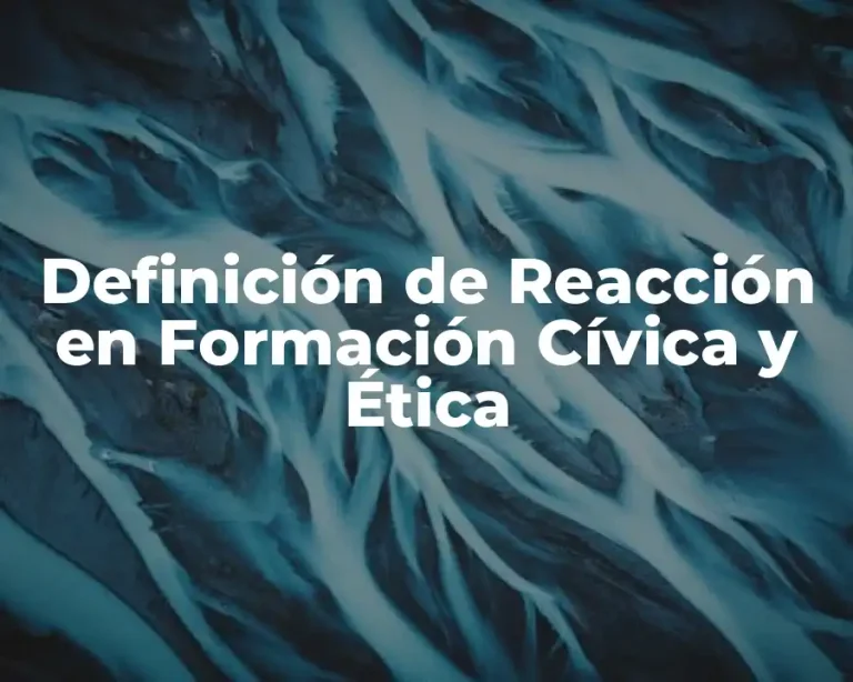Definición de Reacción en Formación Cívica y Ética
