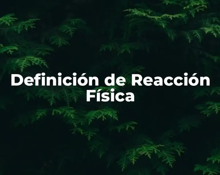 Definición de Reacción Física