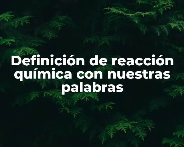 Definición de reacción química con nuestras palabras