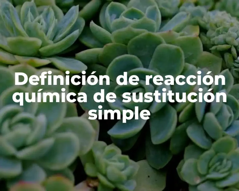 Definición de reacción química de sustitución simple