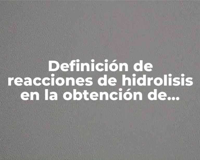 Definición de reacciones de hidrolisis en la obtención de alcanos
