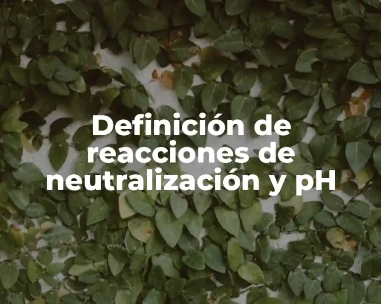 Definición de reacciones de neutralización y pH