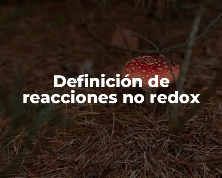 Definición de reacciones no redox