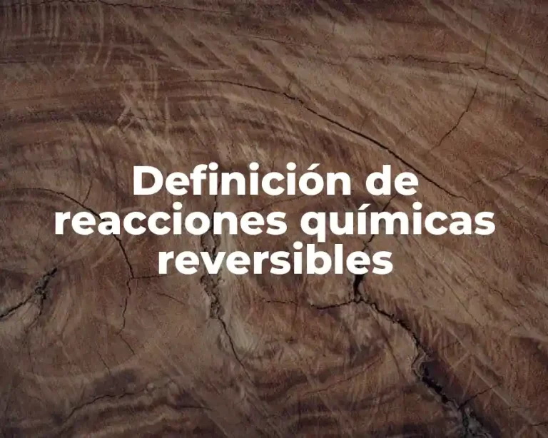 Definición de reacciones químicas reversibles