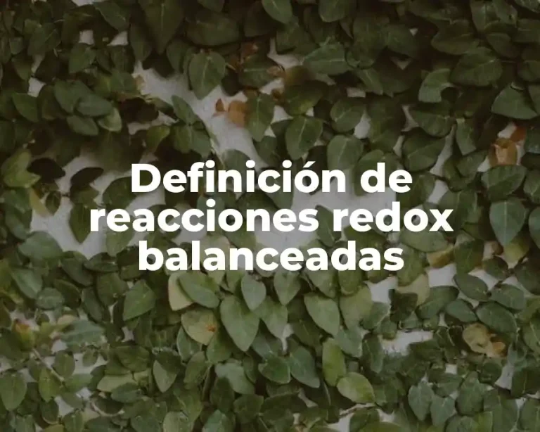 Definición de reacciones redox balanceadas