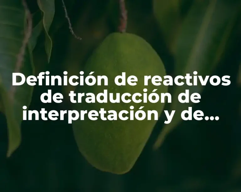 Definición de reactivos de traducción de interpretación y de extrapolación