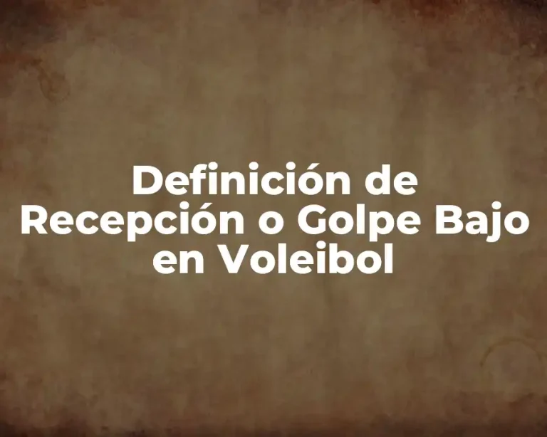 Definición de Recepción o Golpe Bajo en Voleibol
