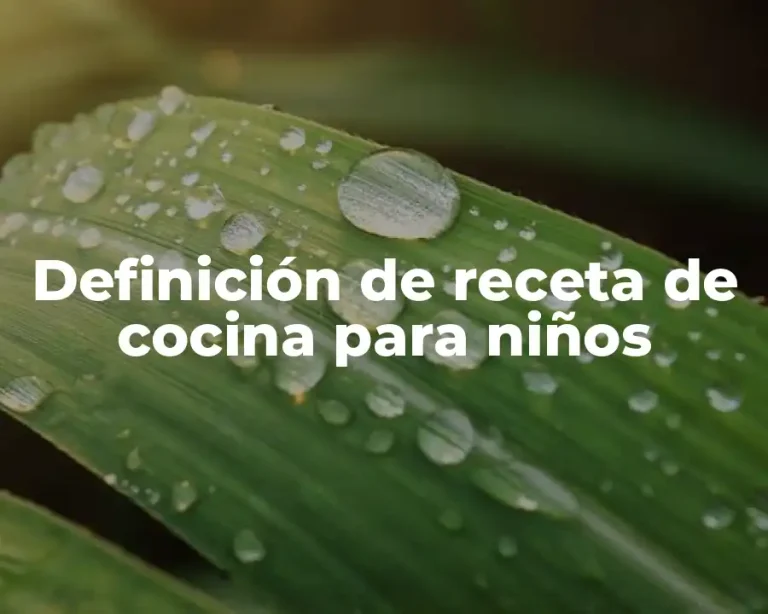 Definición de receta de cocina para niños