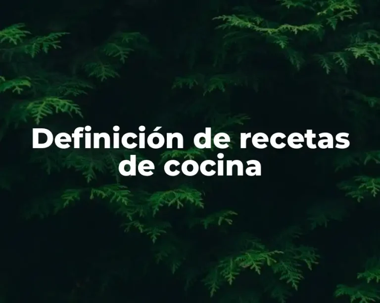 Definición de recetas de cocina