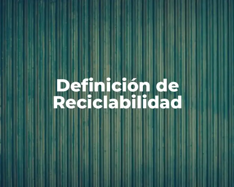 Definición de Reciclabilidad