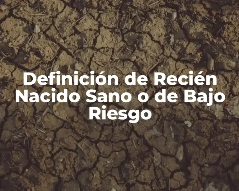 Definición de Recién Nacido Sano o de Bajo Riesgo
