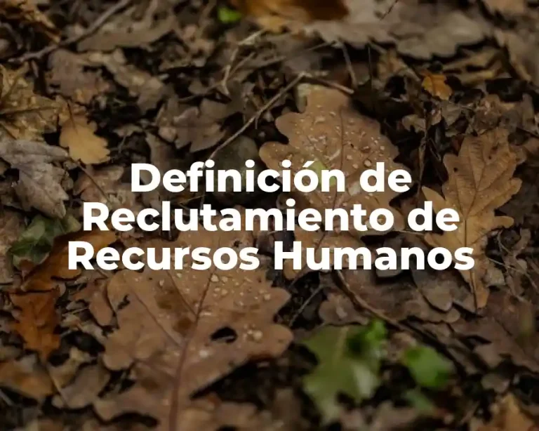 Definición de Reclutamiento de Recursos Humanos