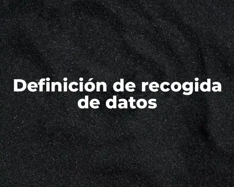 Definición de recogida de datos