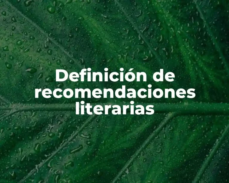 Definición de recomendaciones literarias