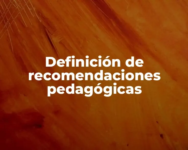 Definición de recomendaciones pedagógicas