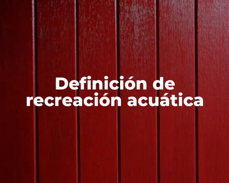 Definición de recreación acuática