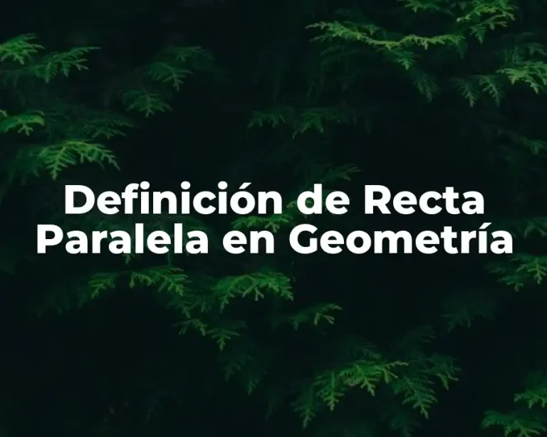 Definición de Recta Paralela en Geometría