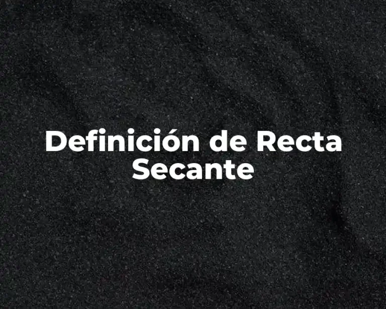 Definición de Recta Secante