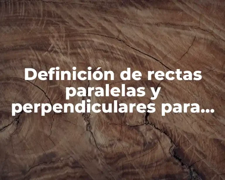 Definición de rectas paralelas y perpendiculares para secundaria