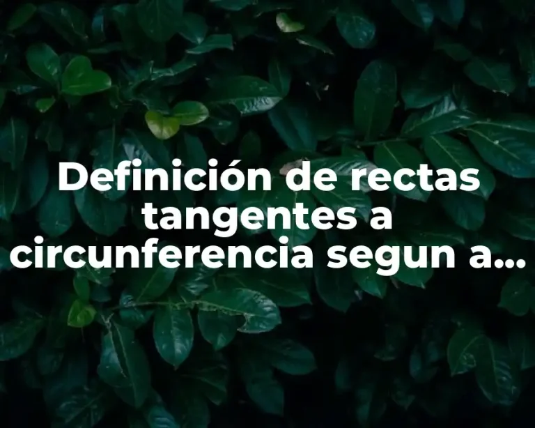 Definición de rectas tangentes a circunferencia segun a una dirección