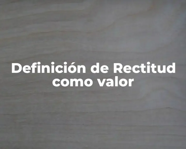Definición de Rectitud como valor