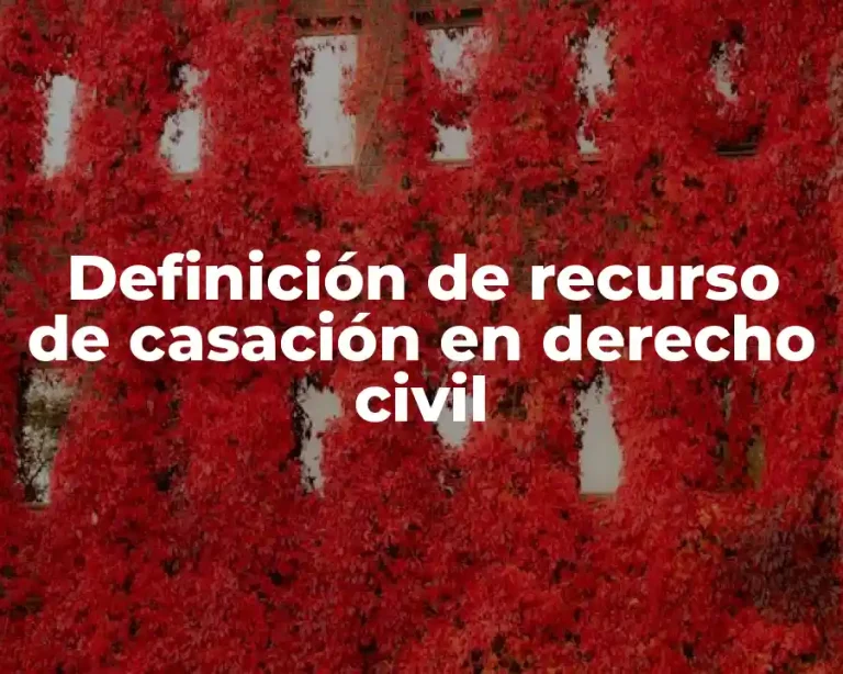 Definición de recurso de casación en derecho civil