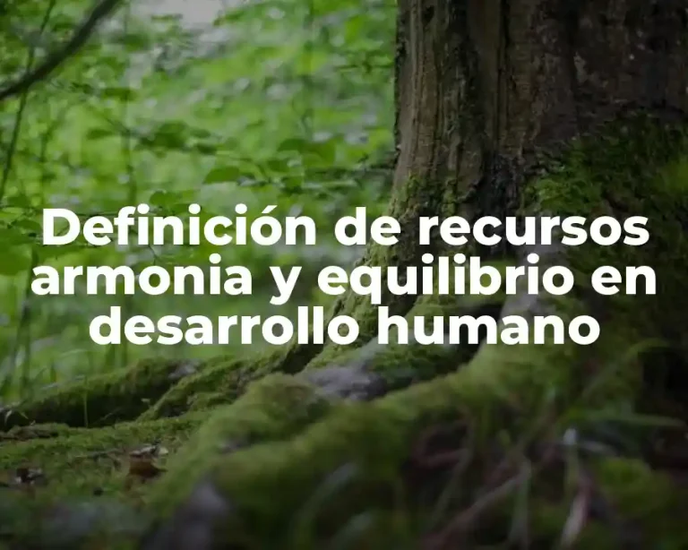 Definición de recursos armonia y equilibrio en desarrollo humano