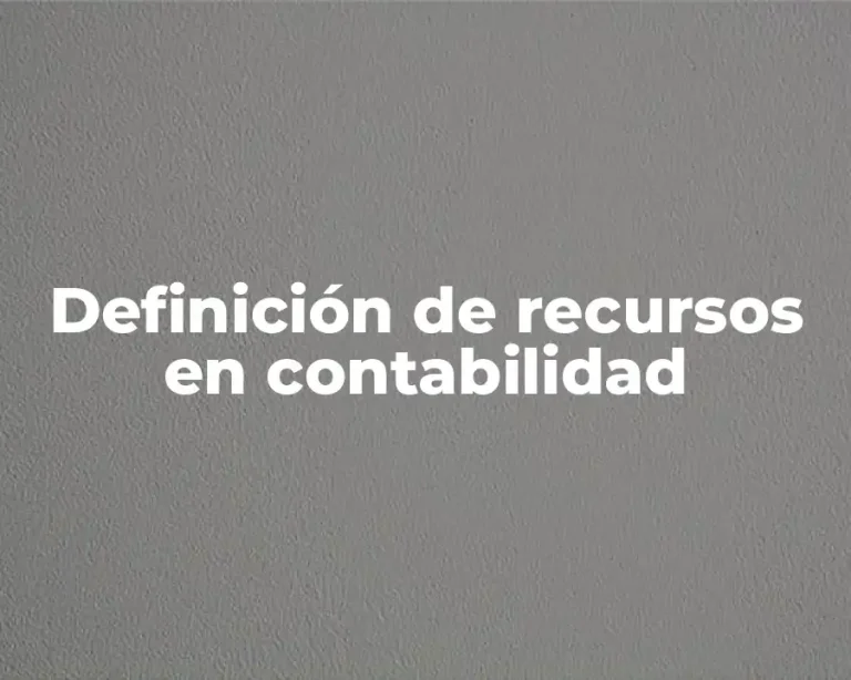 Definición de recursos en contabilidad