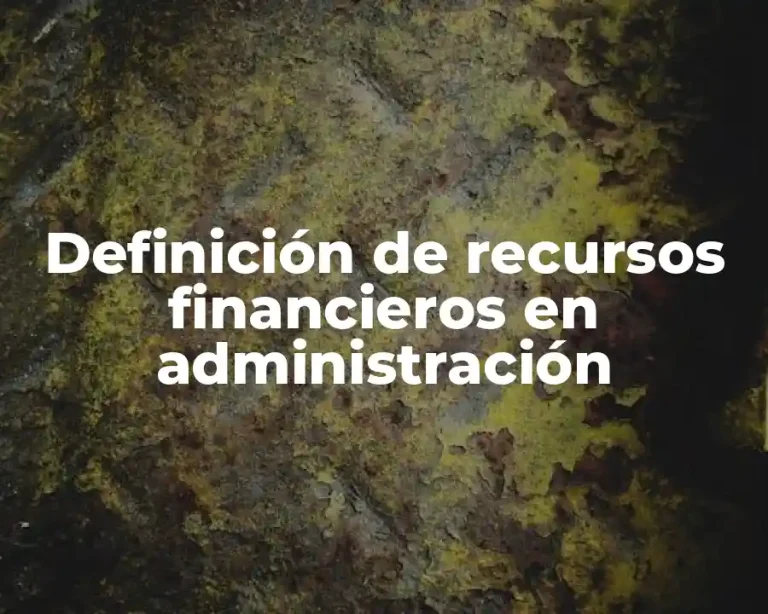 Definición de recursos financieros en administración