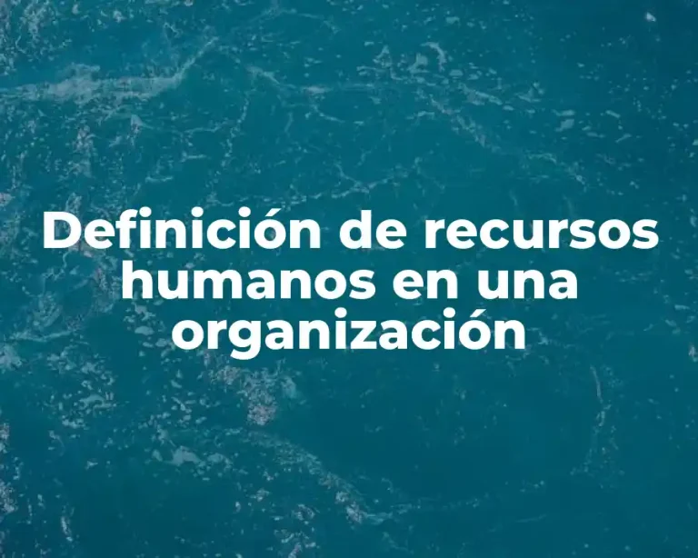 Definición de recursos humanos en una organización