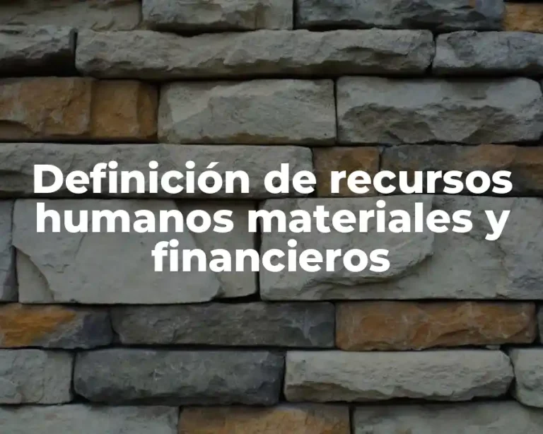 Definición de recursos humanos materiales y financieros